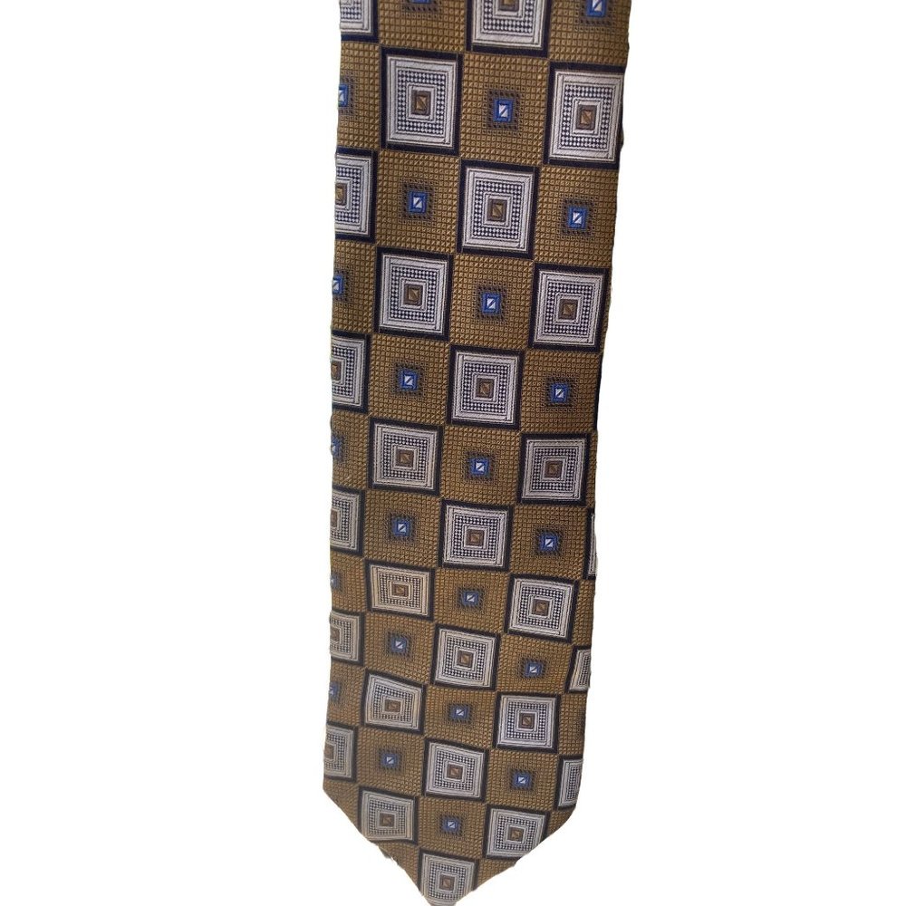 Mark Pendleton Neck Tie Steinmart  Gold Blue Cream  MSRP $25 NWT